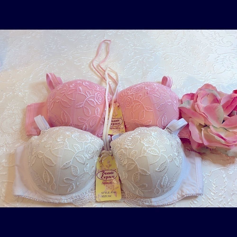 🎀Beauty Express Sexy floral embroidery Bras 36C